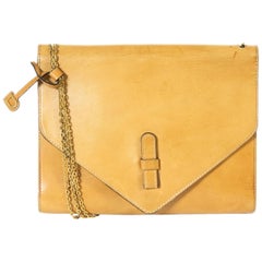 Delvaux Cognac Leather Chain Shoulder Bag