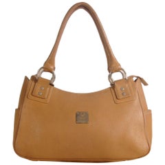 Vintage MCM Hobo 868841 Brown Leather Shoulder Bag
