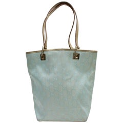 Gucci Light Monogram Bucket Shopper 868700 Blue Canvas Tote