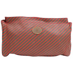Vintage Gucci Red Signature Sherry Web Diagonal Strip Pouch 868079 Cosmetic Bag