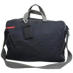 Vintage Prada Tessuto Sports 2way 868066 Black Nylon Weekend/Travel Bag