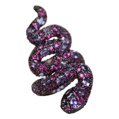Lorraine Schwartz Pink Sapphire and Ruby 18K Gold Snake Ring