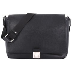 Fendi Pushlock Flap Messenger Bag Leather Large