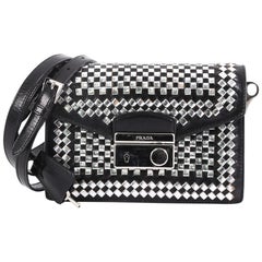 Used Prada Sound Bag Woven Leather Mini