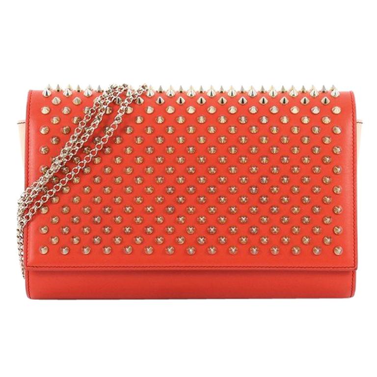 paloma spiked leather clutch