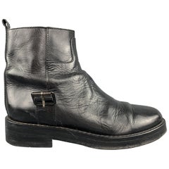 ANN DEMEULEMEESTER Size 8 Black Leather Detachable Cald Shaft Boots
