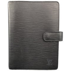 LOUIS VUITTON Black Epi Leather Medium Ring Agenda Organizer