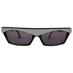  Vintage ALAIN MIKLI Black & Silver Acetate AM85 Sunglasses