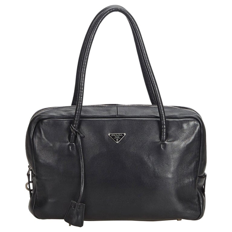 Prada Black Nappa Leather Leather Handbag Italy w/ Authenticity Card at ...