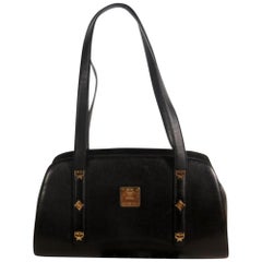MCM Studded Dome 869507 Black Leather Tote
