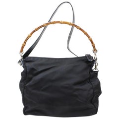 Gucci 2way Bamboo Hobo 868412 Black Nylon Shoulder Bag