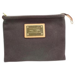 Vintage Louis Vuitton Brown Pochette Antigua Plate Pm 868394 Cosmetic Bag
