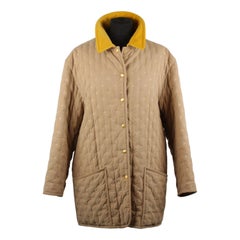 Hermes Paris Vintage Beige Embroidered Padded Jacket Size 40