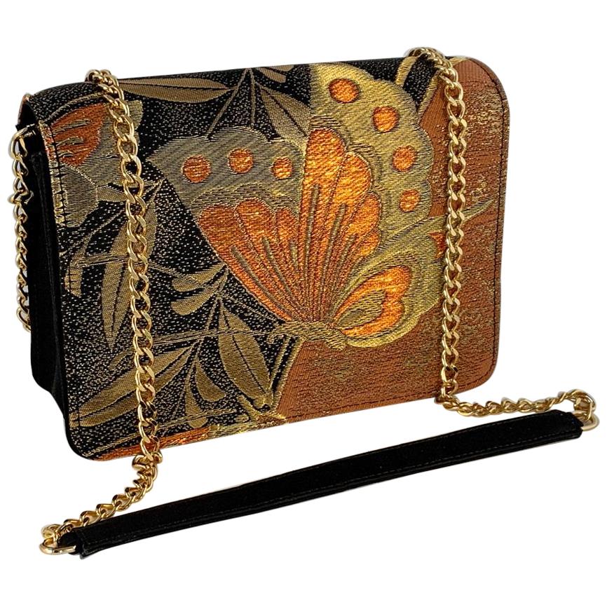 A contemporary 'Ayumi' japanese butterfly brocade melissa bag (model) 