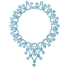 Simon Harrison Claudette Aquamarine Crystal Small Necklace