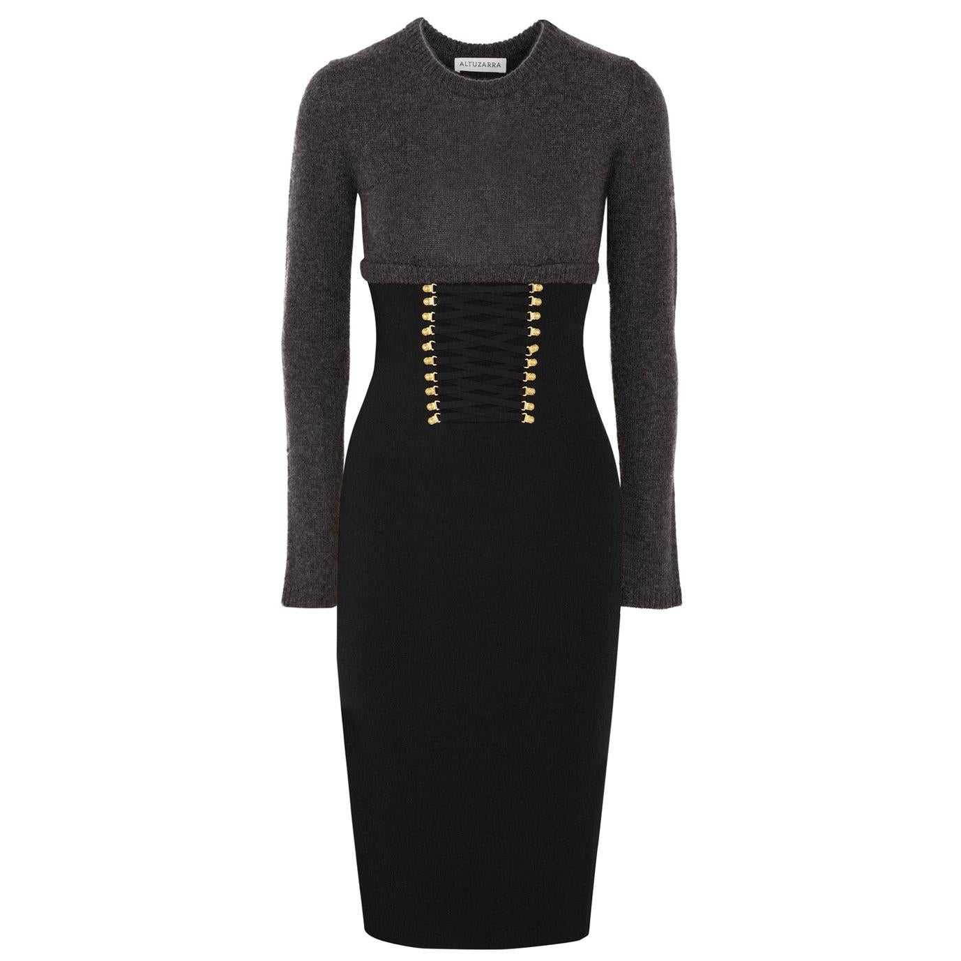 Altuzarra Ursula Two-Tone Lace-Up Detailed Knitted Dress