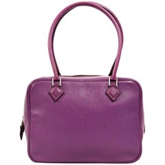 2000s Hermès Purple Leather Plume Hand Bag