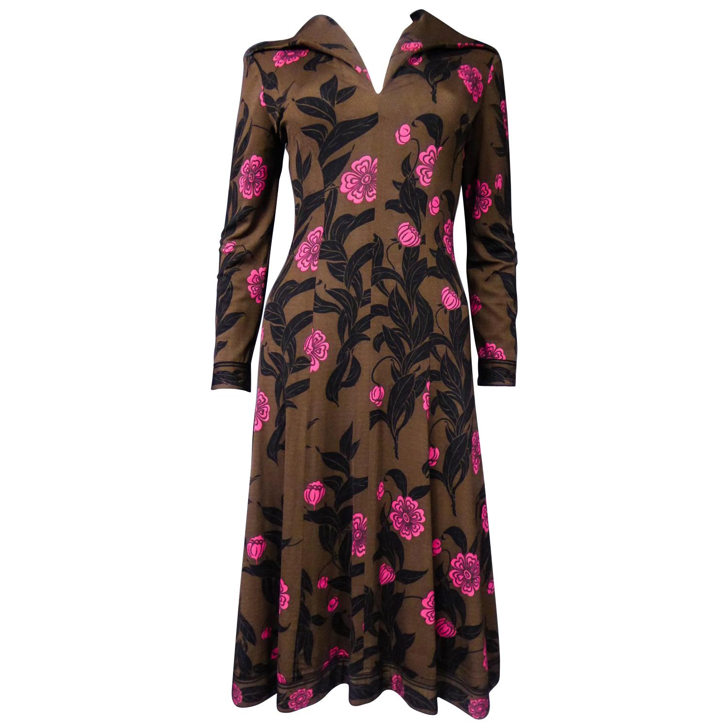 An Emilio Pucci Printed Jersey Dress Circa 1975 For Sale