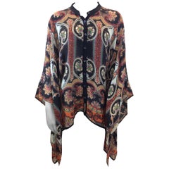 Etro Multi-Color Print Silk Blouse