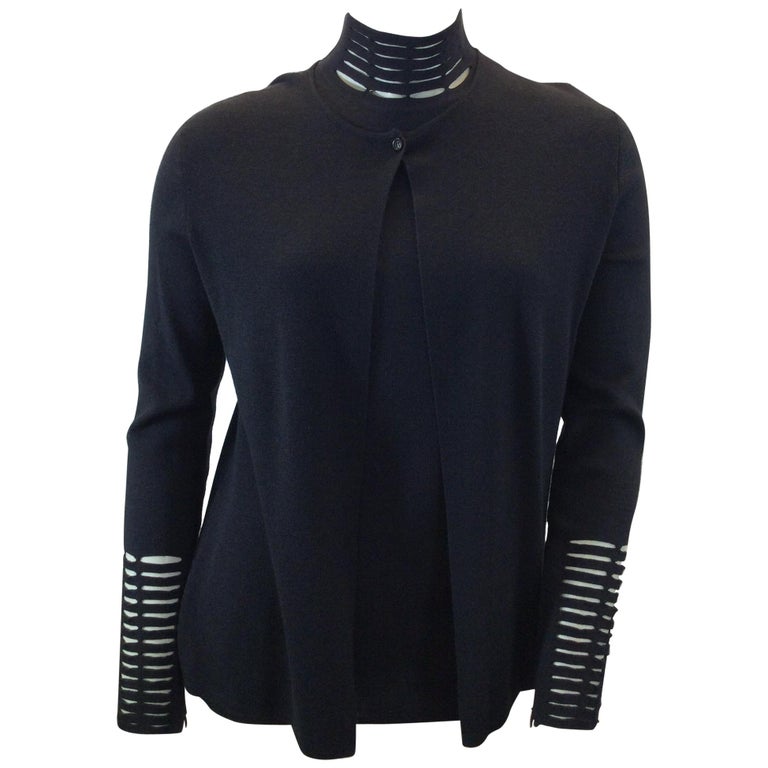 Veste Moto En Dentelle Noire AKRIS - Taille 6, Neuve Avec étiquettes (Prix D'origine $4990)