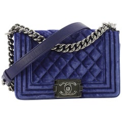 Chanel Boy Flap Bag Quilted Velvet Small