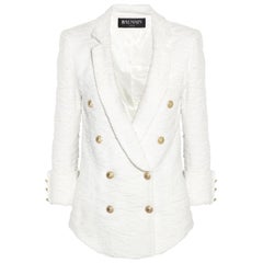 Balmain Double-Breasted Bouclé-Tweed Jacket 