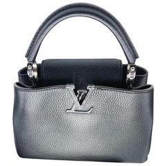 Louis Vuitton - Sac BB Capucines en cuir de taurillon noir/rose 