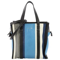 Balenciaga Bazar Convertible Tote Striped Leather Small