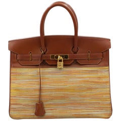 Birkin Hermes 35 in Vibrato and Brown leather