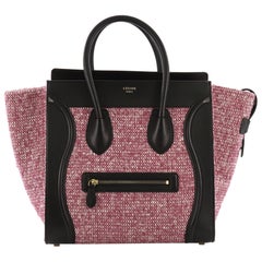 Celine Luggage Handbag Tweed Mini