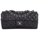 Chanel Classic Single Flap Bag Quilted Perforated Leather East West at  1stDibs