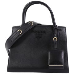 Prada Monochrome Tote Saffiano Leather with City Calfskin Small