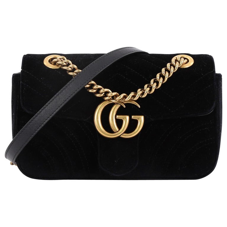 gucci velvet flap bag