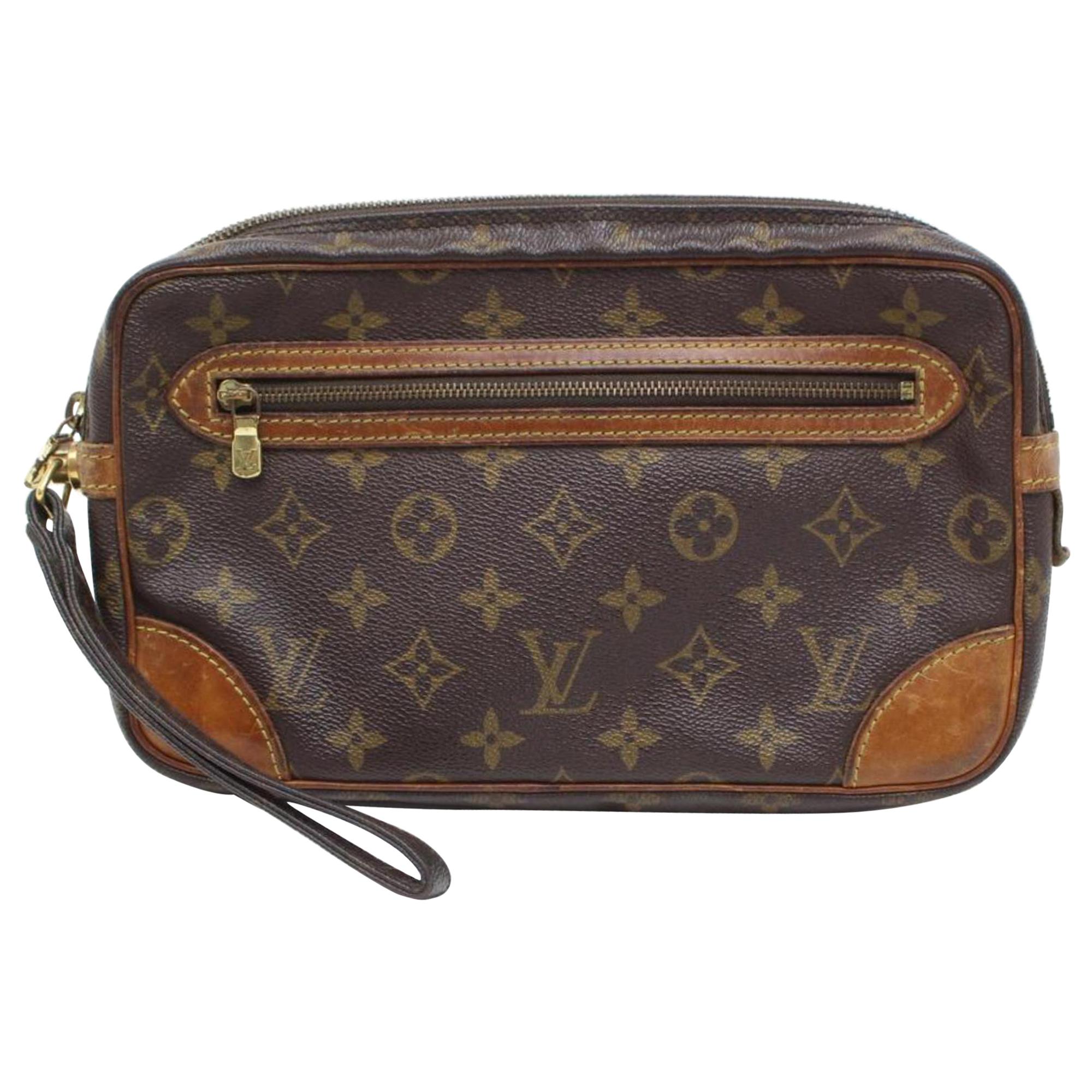 Louis Vuitton Marley Dragonne Pochette Clutch Wristlet Accessory Handbag at  1stDibs