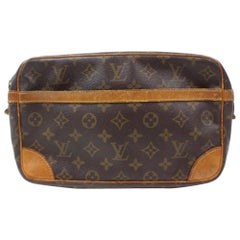 Vintage Louis Vuitton Compiegne 23 Cosmetic Pouch 869310 Brown Coated Canvas clutch