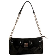 Vintage MCM Chain 869163 Black Patent Leather Shoulder Bag