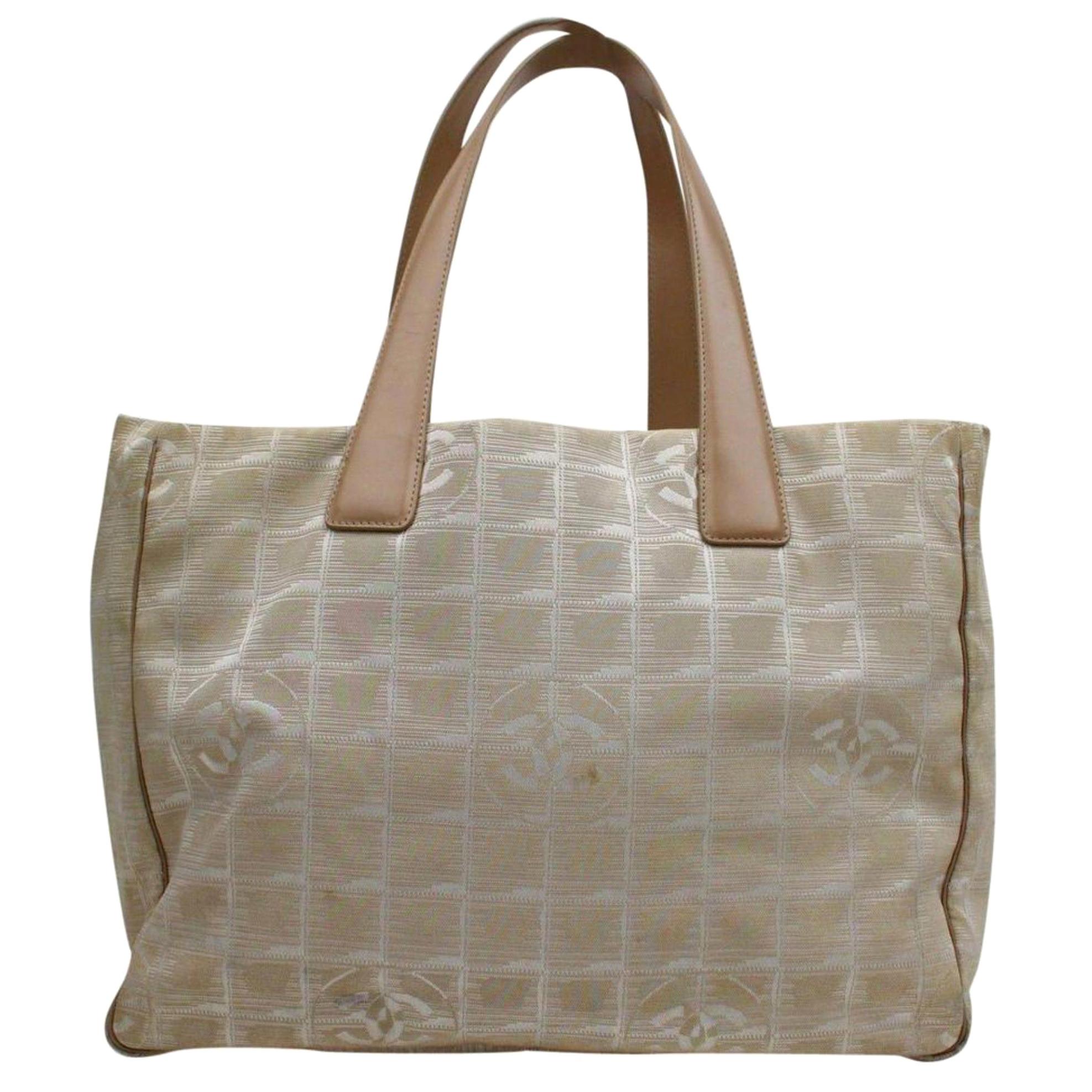Chanel New Line Travel 868062 Beige Canvas Tote For Sale