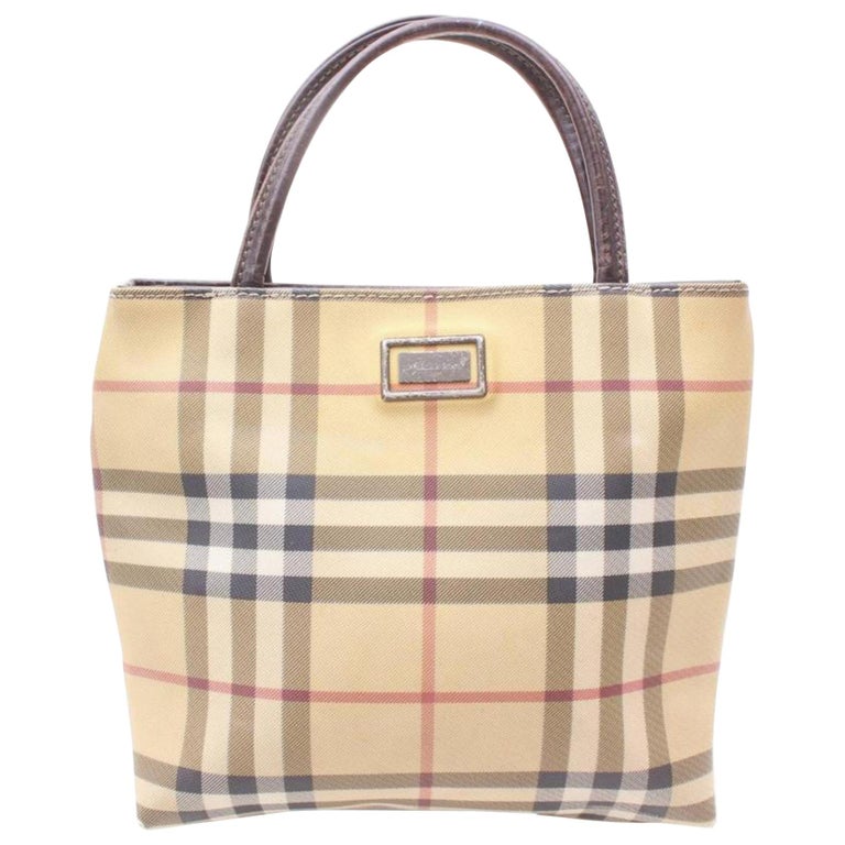 Burberry London Nova Check Tote 869065 Beige Coated Canvas Satchel For ...