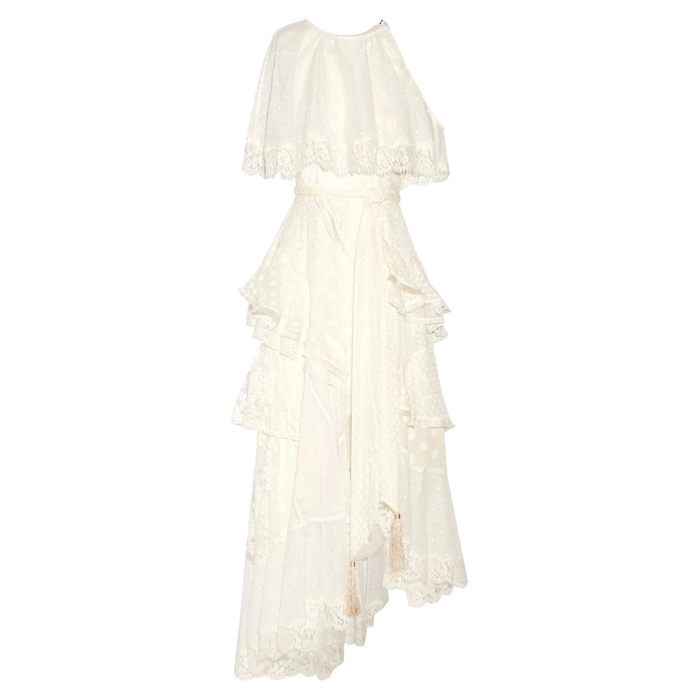 Zimmermann Bowerbird Lovers Lace-Panelled Fil Coupé Silk-Blend Gown at ...