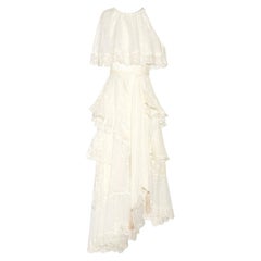 Zimmermann Bowerbird Lovers Lace-Panelled Fil Coupé Silk-Blend Gown