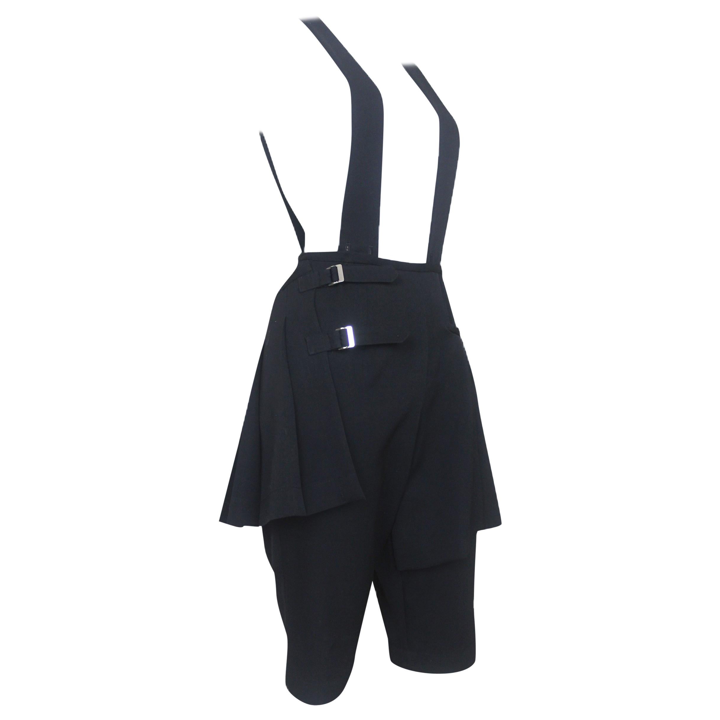 Comme des Garcons 1989 Collection Reverse Dungarees with attached Skirt For Sale