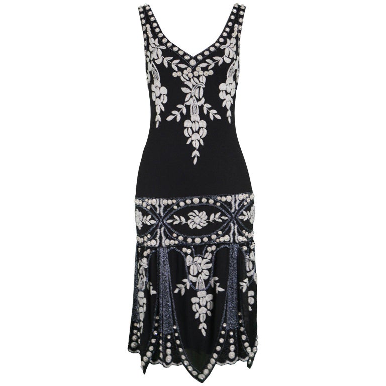 EAVIS & BROWN vintage 1990s evening dress, Beaded all silk strapless mermaid slip dress