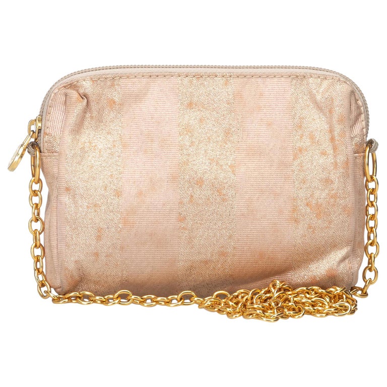 Fendi Pink Canvas Fabric Chain Crossbody Bag Italy For Sale at 1stDibs