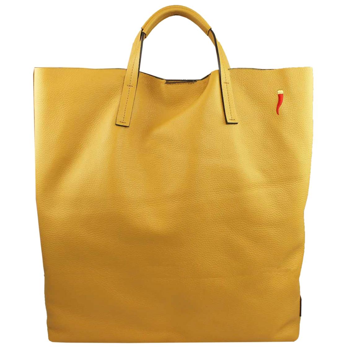 Le Moki Ecru Leather Shopping Bag For Sale at 1stDibs