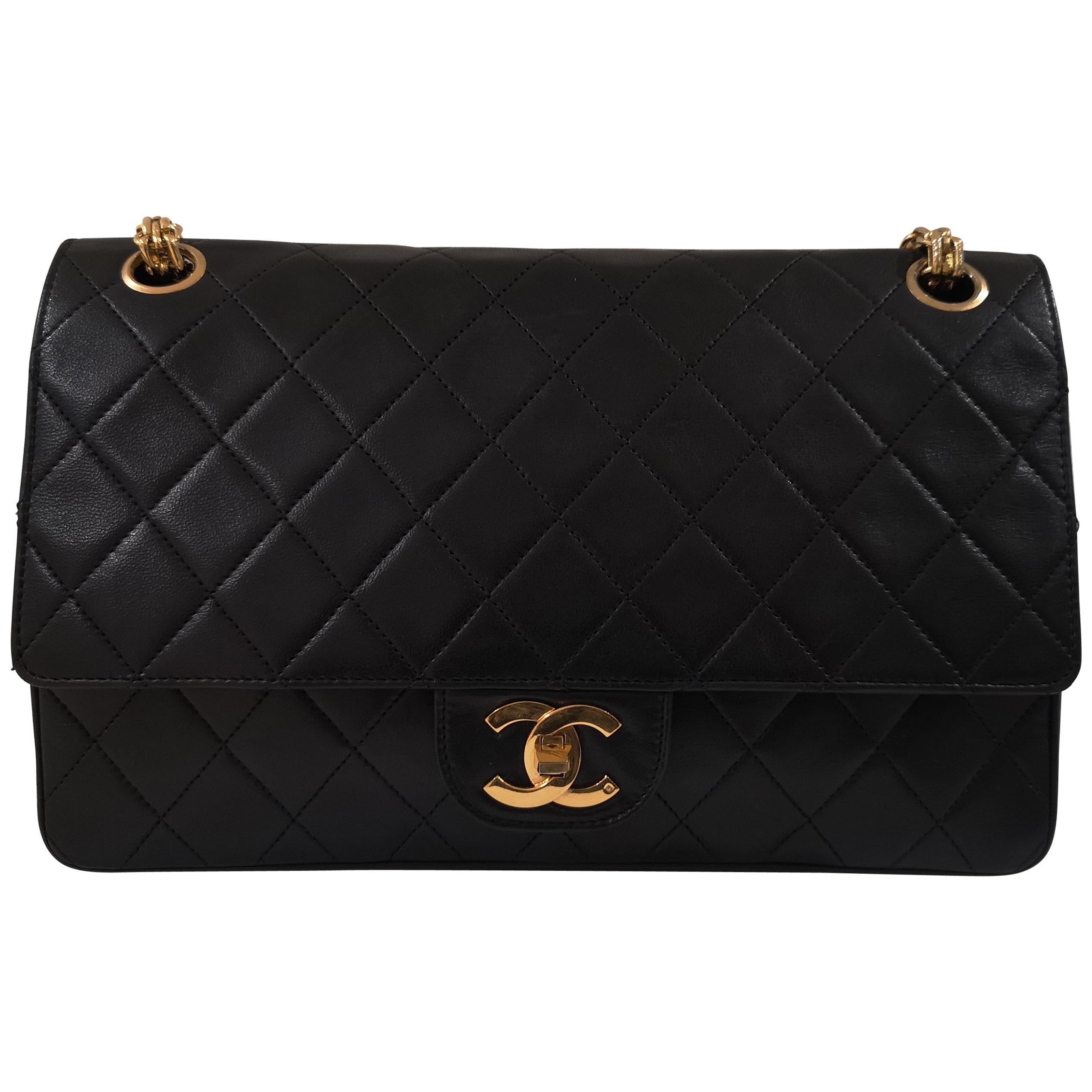 Chanel 2.55 Black Leather Shoulder Bag