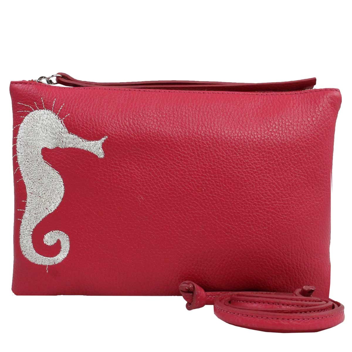 Le Moki Fucsia Leather Shoulder Handle Bag