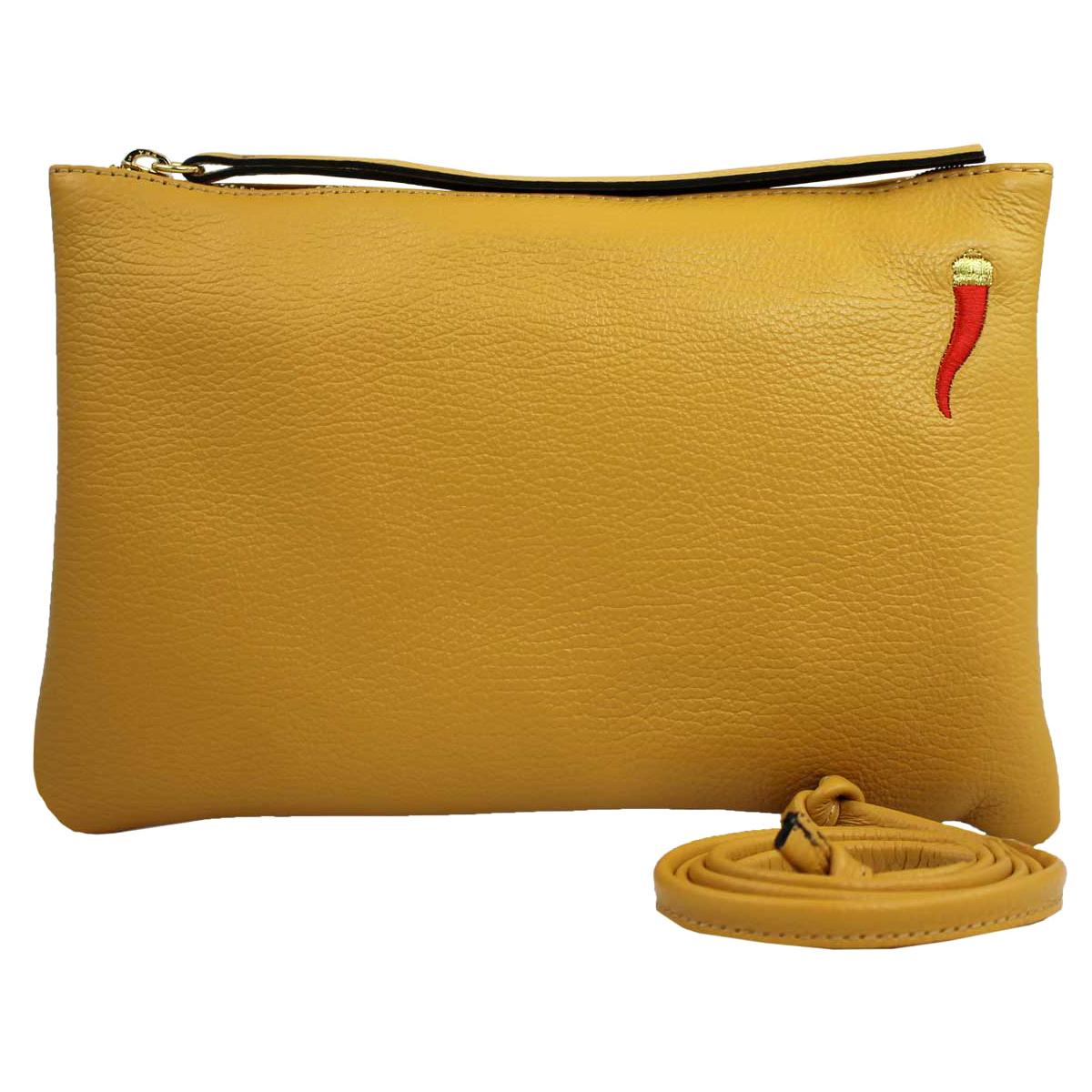 Le Moki Ecru Leather Shoulder Handle Bag