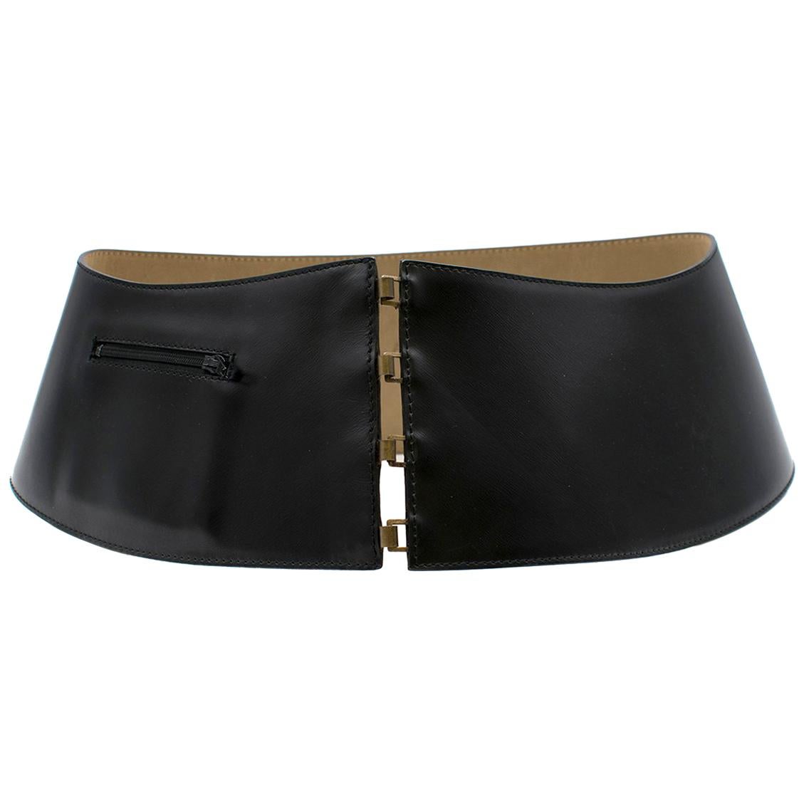 Alaia Black Wide Leather Waist Belt