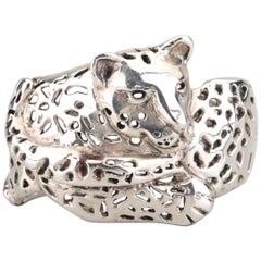 Mexico Modernist Los Castillos Sterling Jaguar Cuff Bracelet by Emilia Castillo