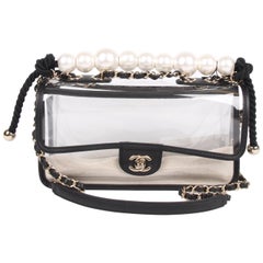 Chanel See-Through Sand Flap Bag - black